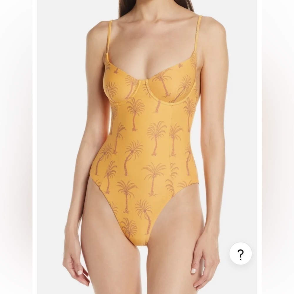 Onia Isabella High Leg One-Piece Swimsuit Topaz Palms